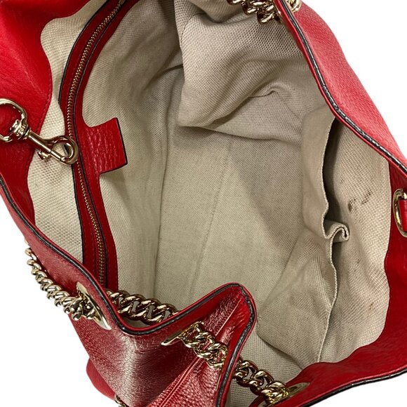 GUCCI Pebbled Calfskin Medium Soho Chain Shoulder Bag - Picture 7 of 9